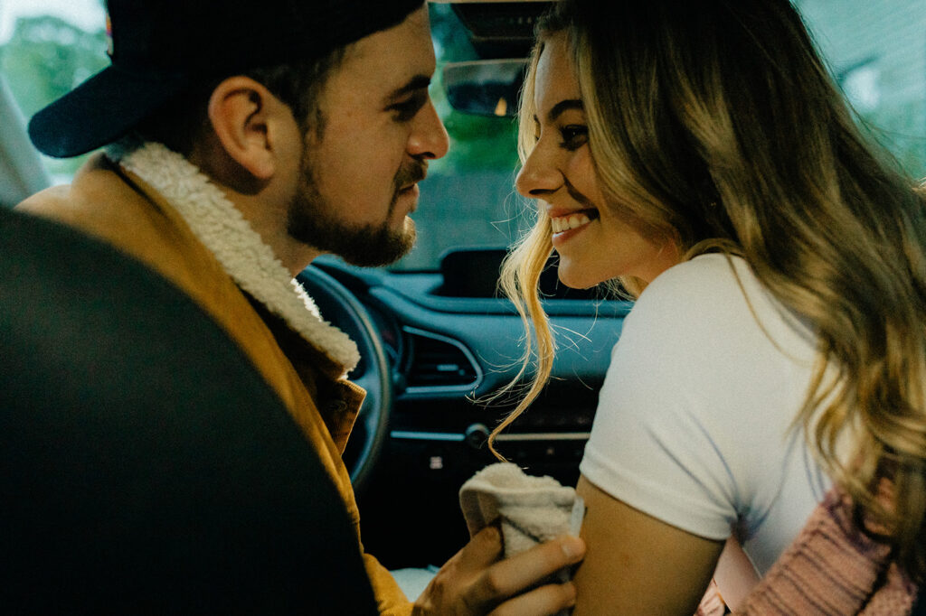 cute couple looking at each other