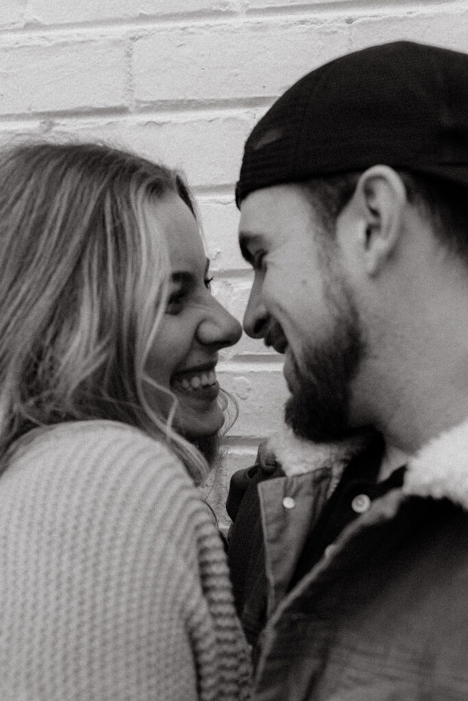 b&w portrait of the couple 