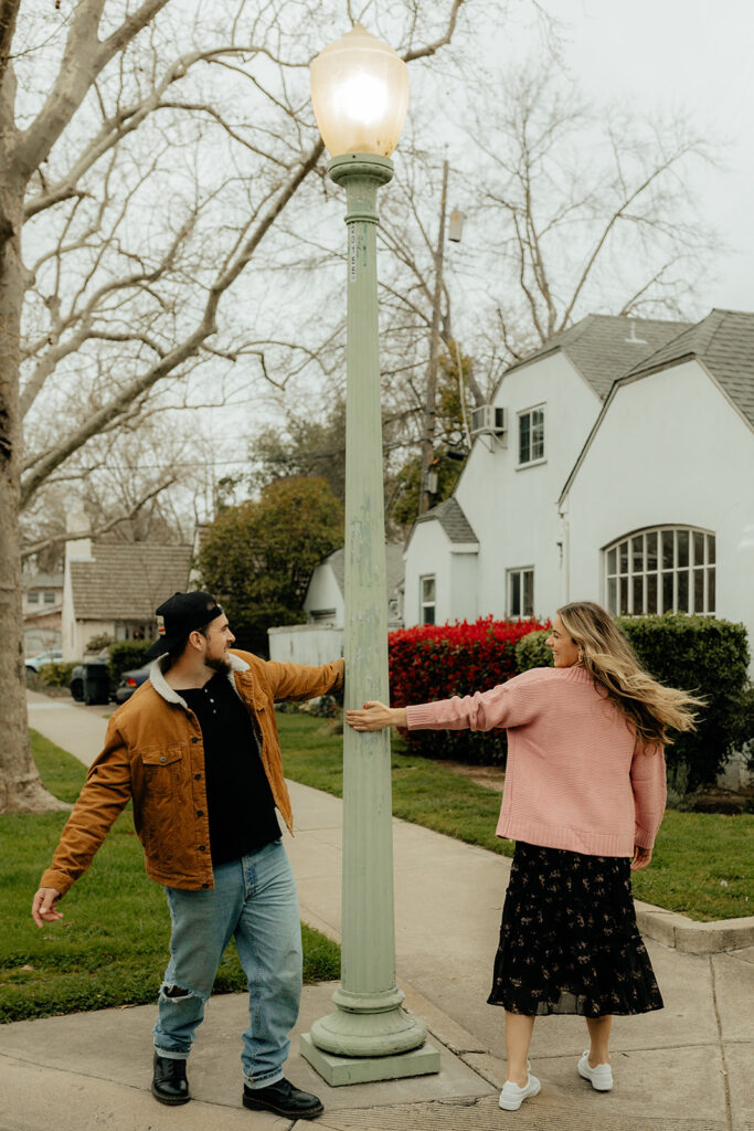 couple playing during their couple photoshoot