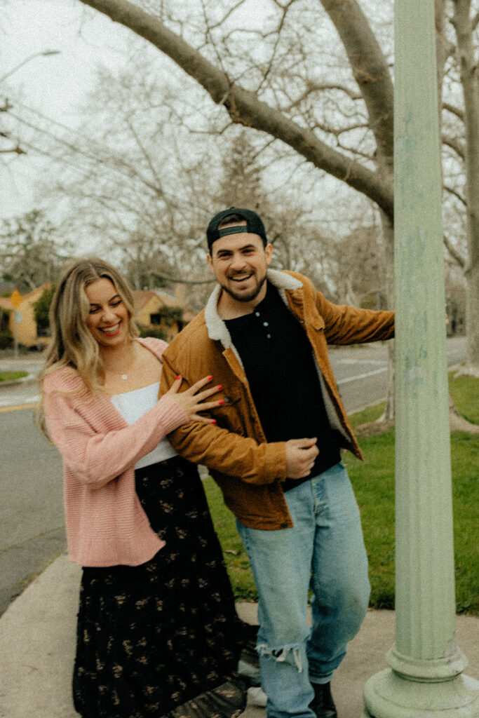 couple walking around holding hands