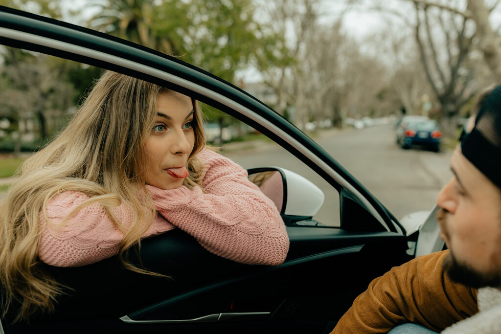 couple having fun during their couple photoshoot