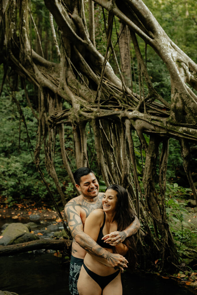 couple laughing with each other