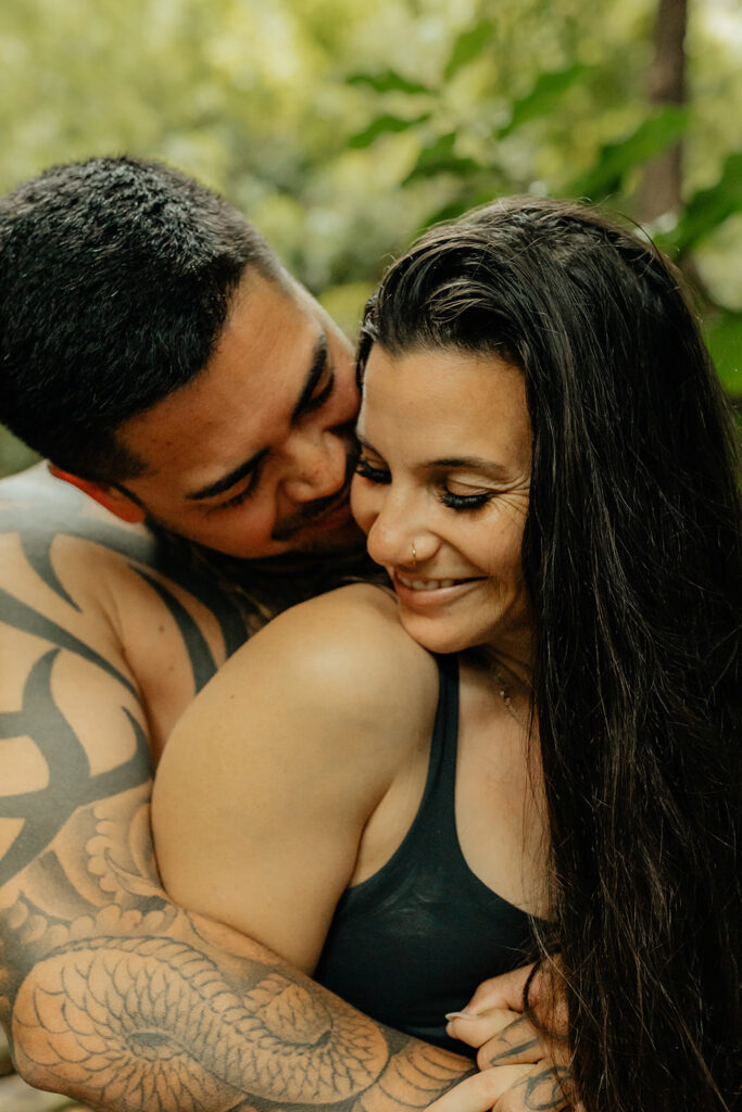 Playful Waterfall Couple Photoshoot on Oahu, HI