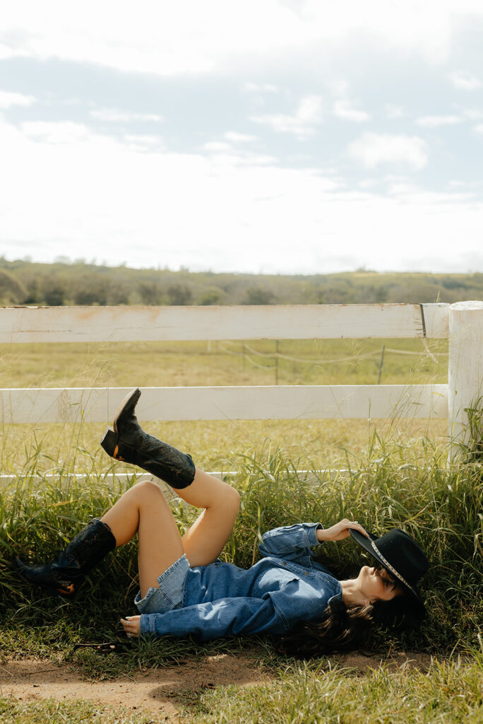 girl lying down during her photoshoot