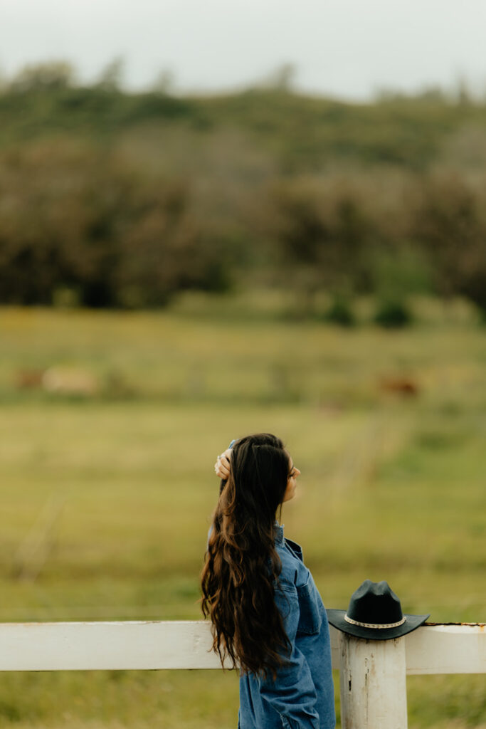 relaxing photoshoot in an open field