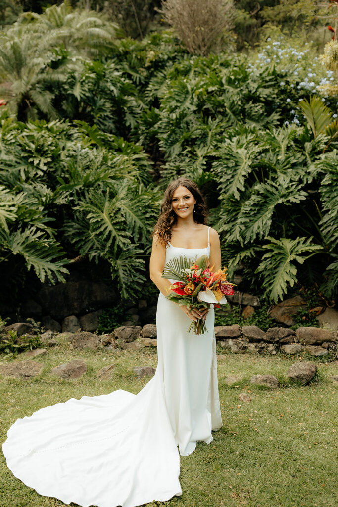 beautiful bride before her wedding ceremony 