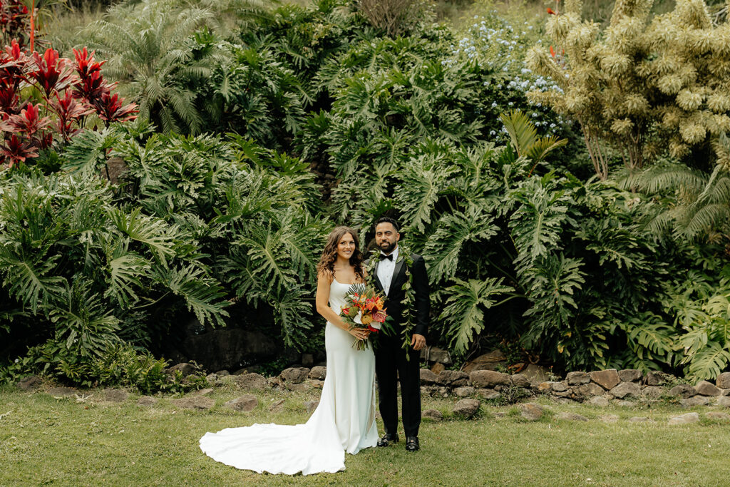 cute portrait of the bride and groom