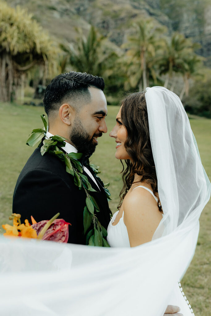 Colorful Eco-Friendly Wedding at Kualoa Ranch, HI