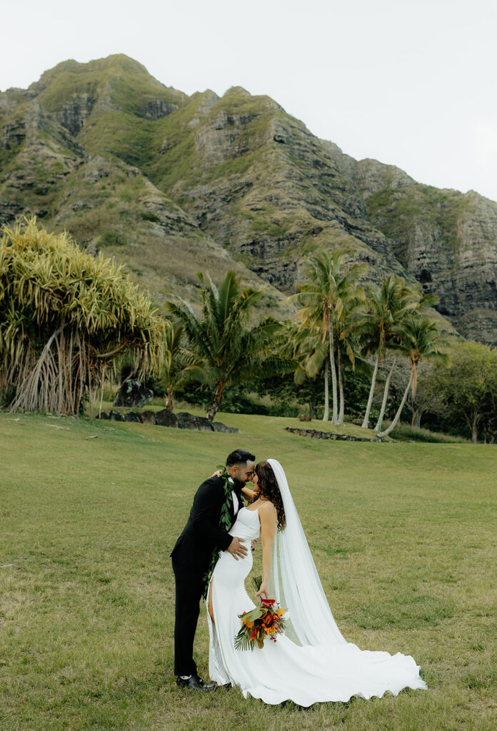 Colorful Eco-Friendly Wedding at Kualoa Ranch, HI