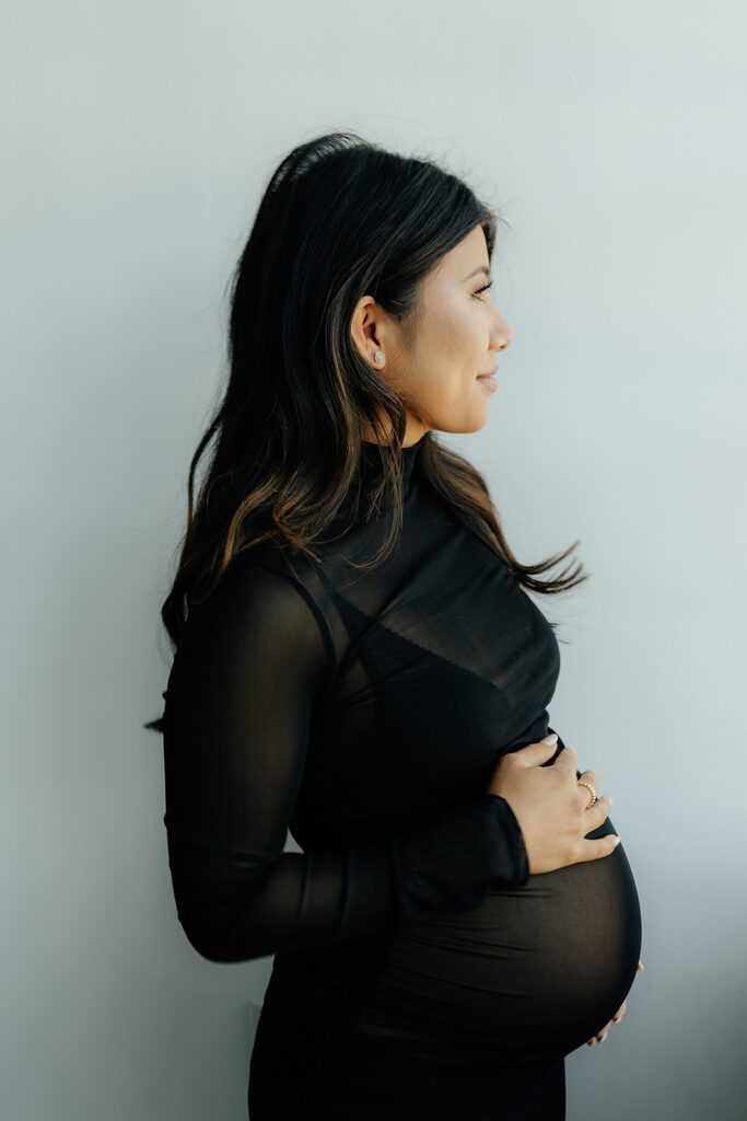 Chic Studio Maternity Session in Oakland
