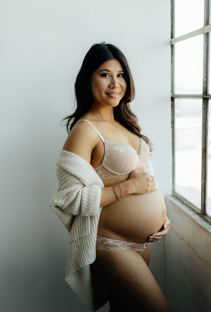 Chic Studio Maternity Session in Oakland