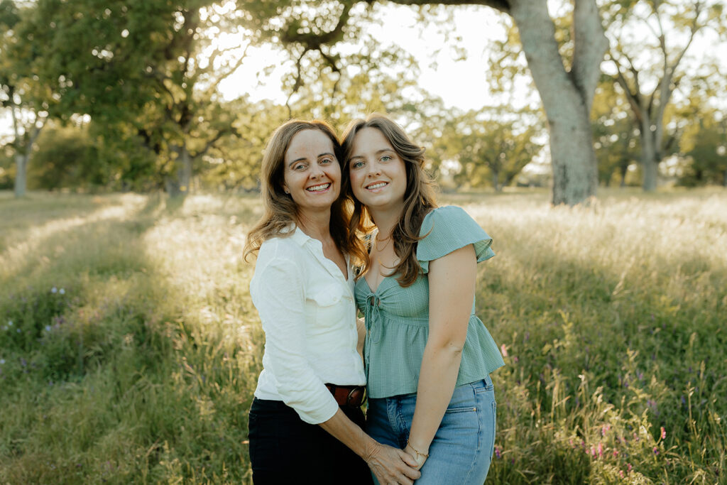 happy mom and daughter at the graduation photoshoot