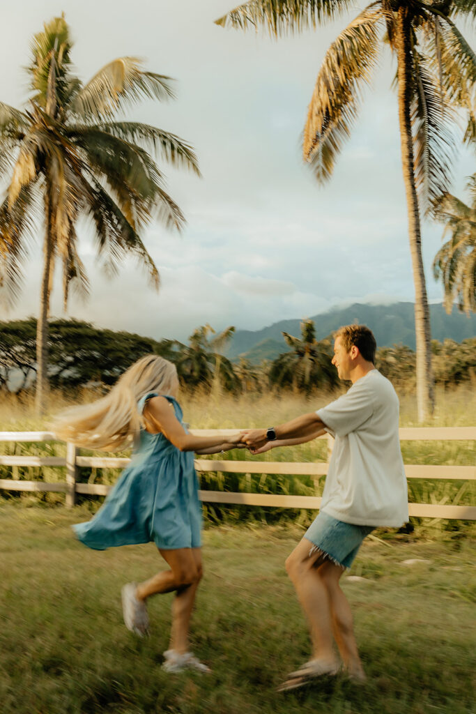 happy couple in oahu, HI