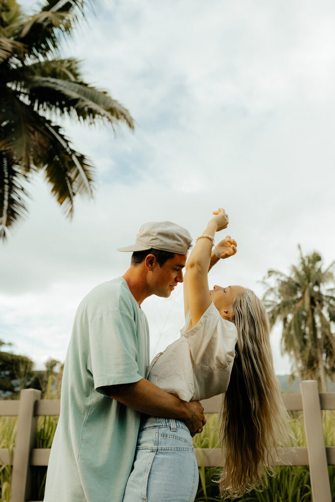 in love couple smiling with each other