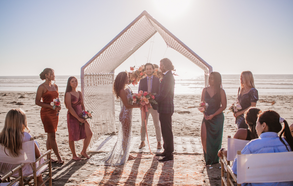 Rachel Christopherson San Luis Obispo Boho Beach Wedding Elopement Ceremony 