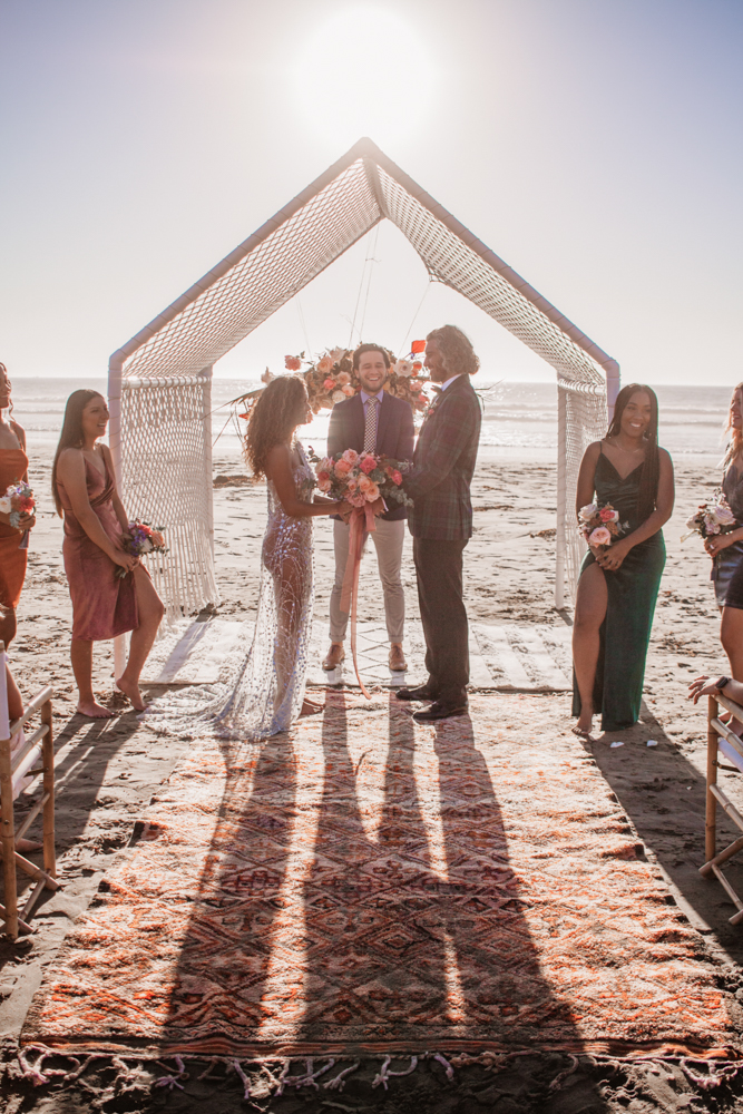 Rachel Christopherson San Luis Obispo Boho Beach Elopement Wedding Bride and Groom