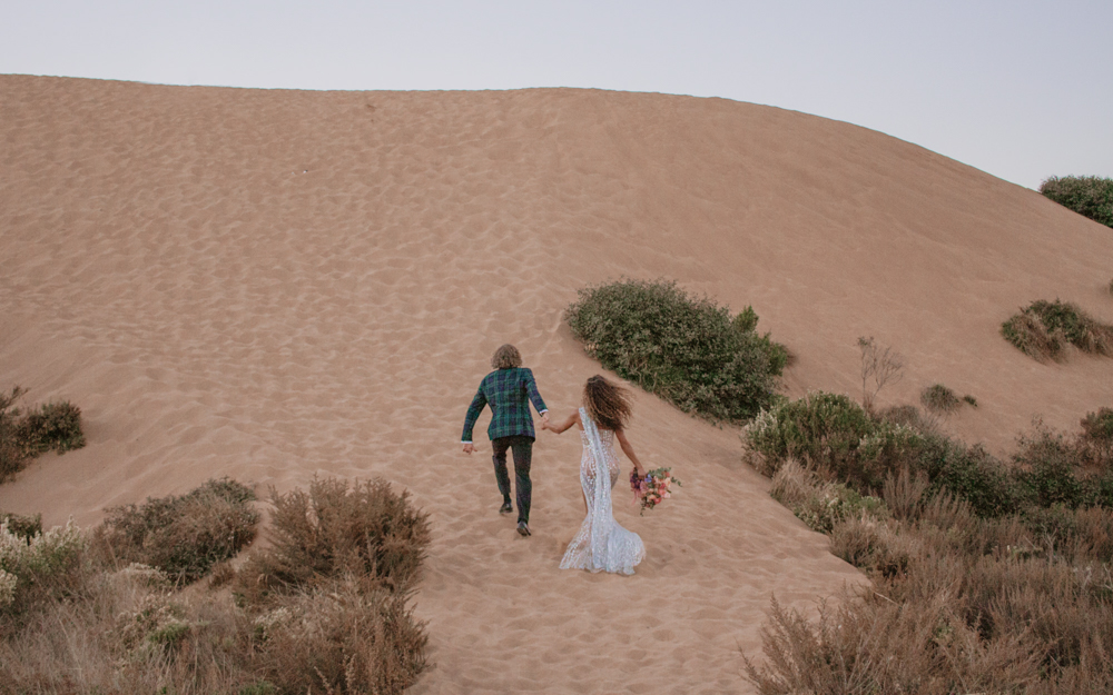 Rachel Christopherson San Luis Obispo Montana de Oro sand dune portraits bride and groom 