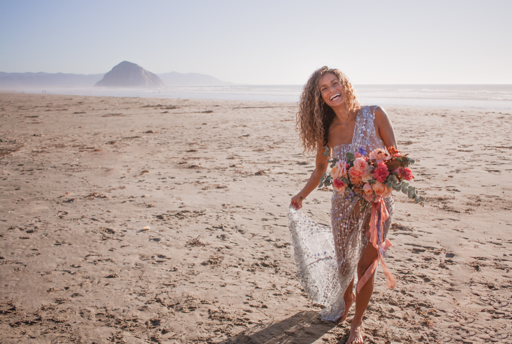 Rachel Christopherson Santa Barbara Boho Beach Elopement Bridal Portraits