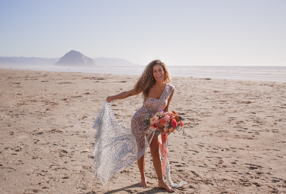 Rachel Christopherson Santa Barbara Boho Beach Elopement Bridal Portrait session  