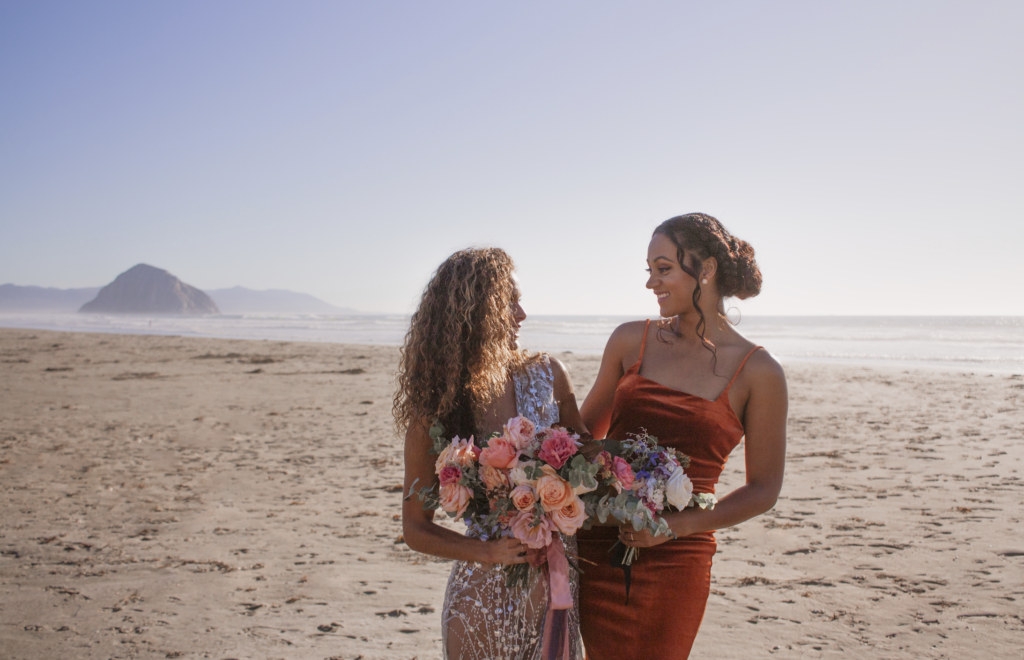 Rachel Christopherson San Luis Obispo Boho Beach Wedding Bridesmaid Flowers