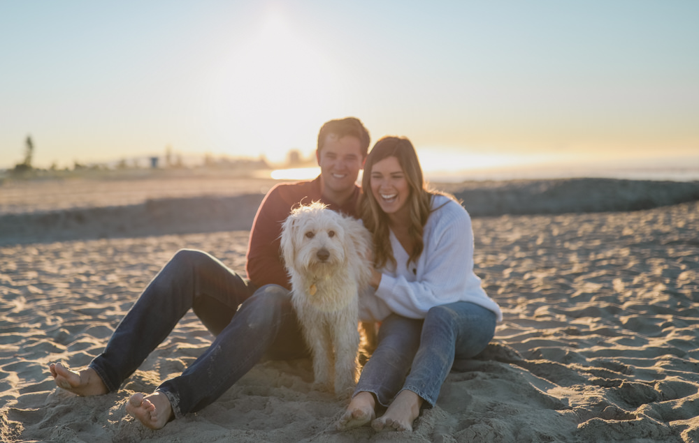 Rachel Christopherson Photos Coronado San Diego Engagement Sitting with Dog