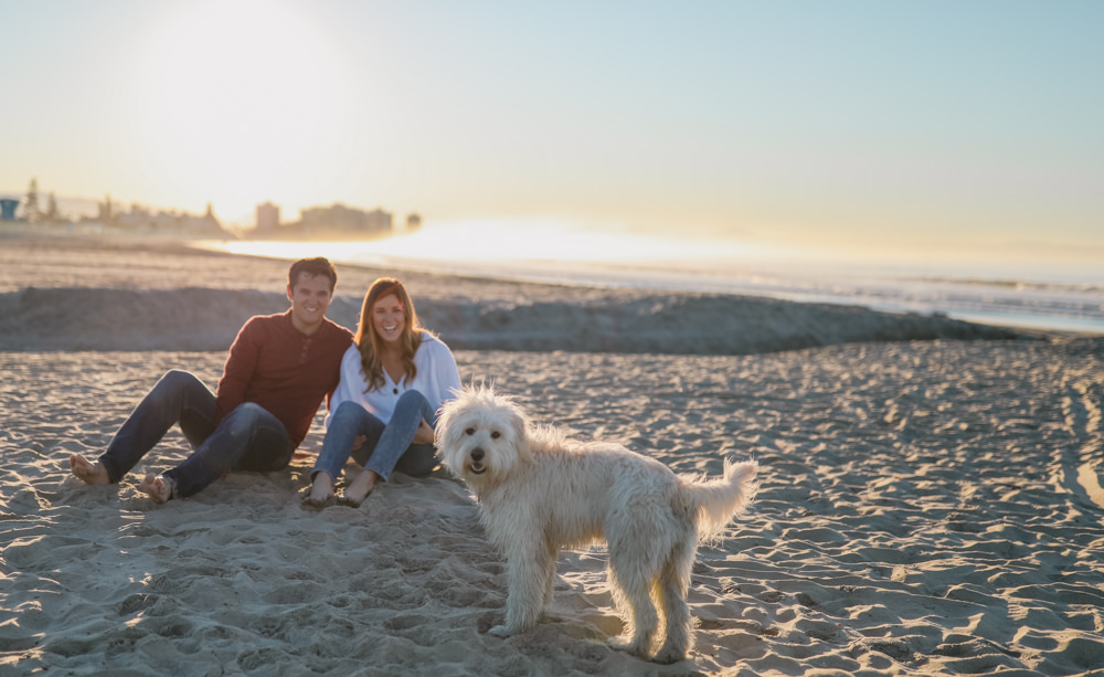 Rachel Christopherson Photos Coronado San Diego Engagement dog session in focus