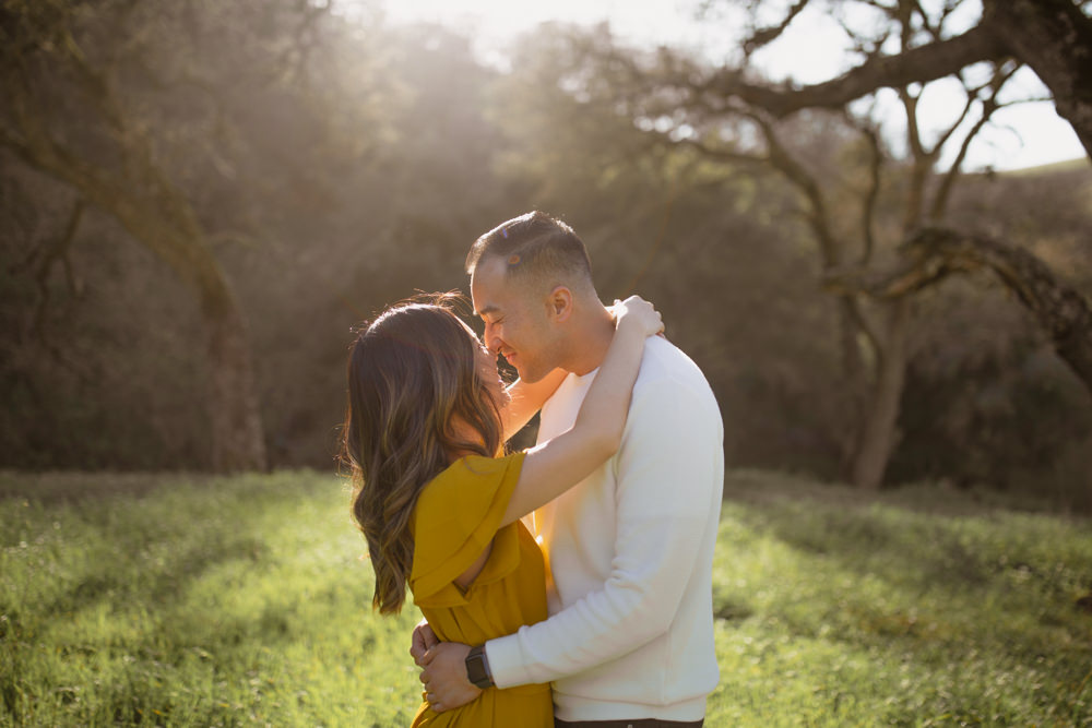 Rachel Christopherson Walnut Creek Mount Diablo Engagement Almost Kiss Arms Wrap