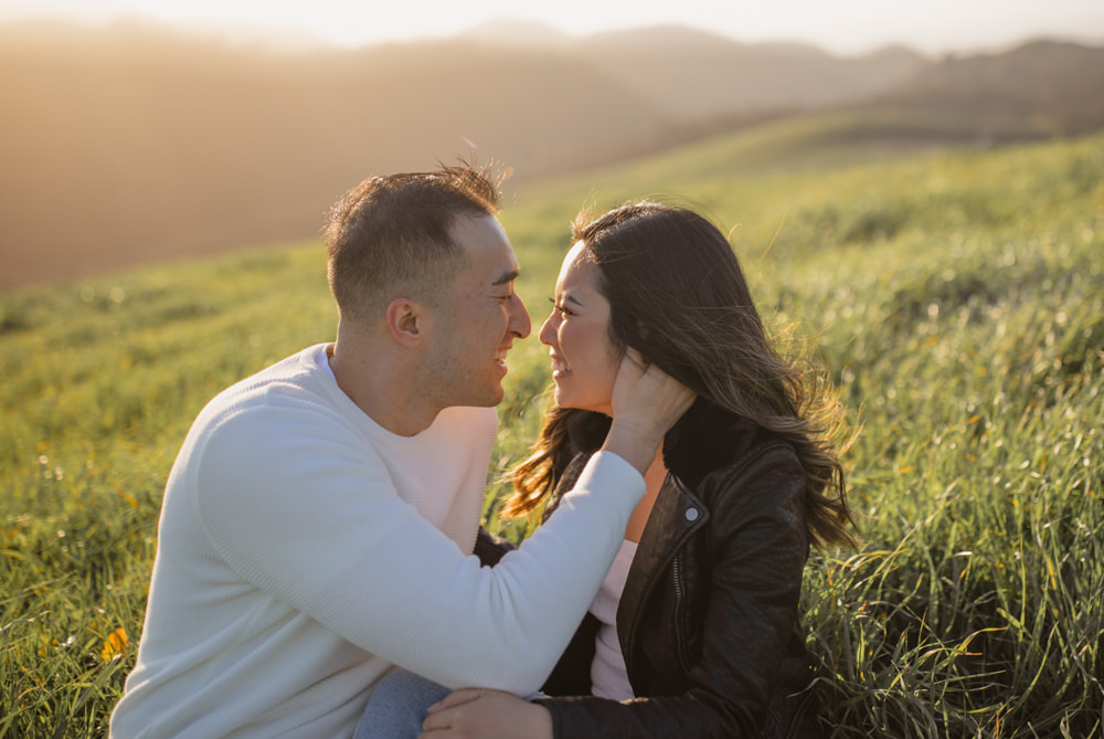 Rachel Christopherson Walnut Creek Mount Diablo Engagement Sitting Nose Kiss