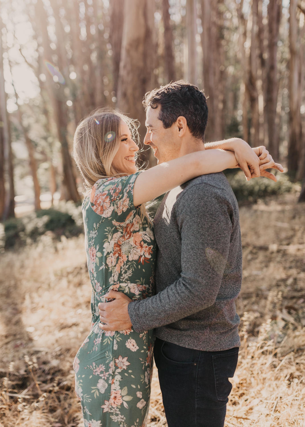 San Francisco Lovers Lane Presidio California Engagement Session couples posing inspo engagement session outfit Inspo free spirit engagement photos wild and free engagement session bay area bride Rachel christopherson Photography