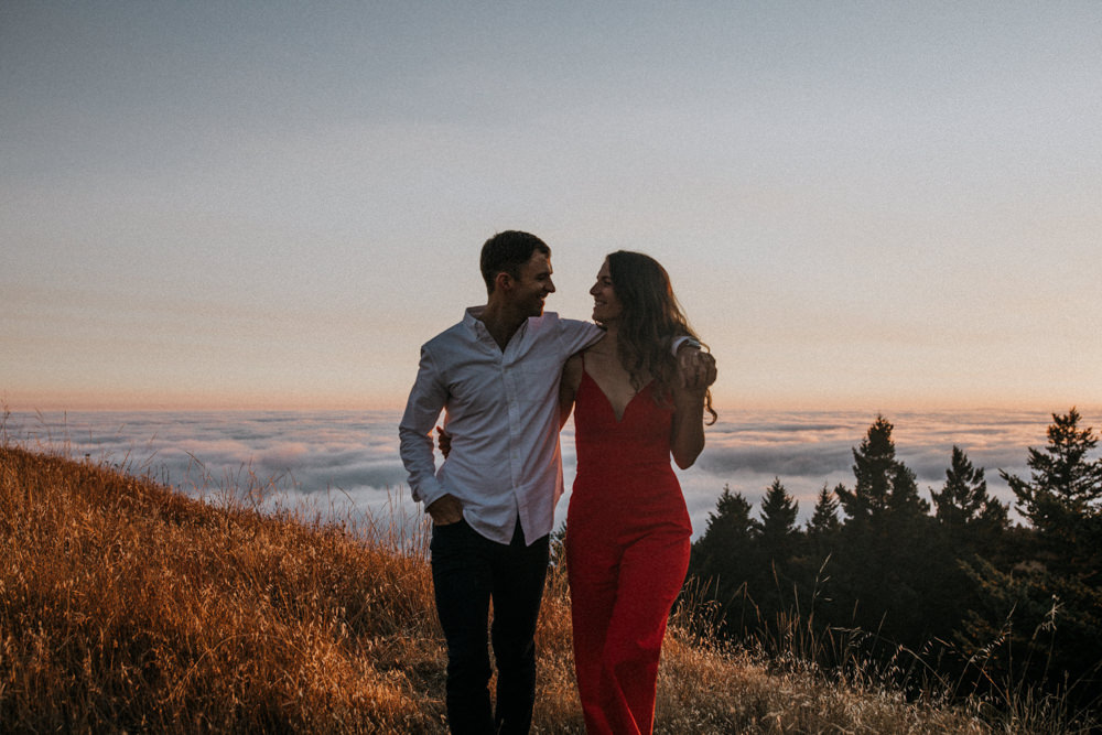 Muir Woods engagement photos, Mount Tamalpais engagement photos, best Bay Area outdoors engagement session locations, California mountains engagement photos, Mount Tamalpais above the clouds engagement photos, Bay Area engagement photographer, Bay Area couples photographer, San Francisco outdoors engagement photos, Muir Woods photoshoot, outdoorsy engagement photos, engagement photos outfit inspo, California engagement session dream locatio,n Rachel Christopherson photography 