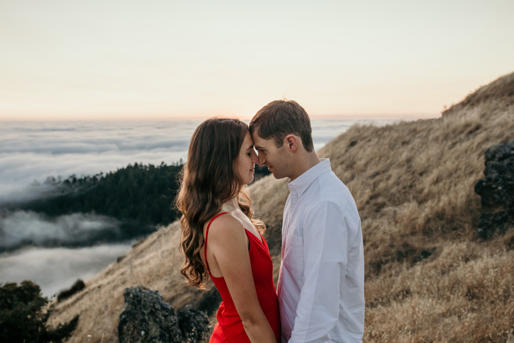 Muir Woods engagement photos, Mount Tamalpais engagement photos, best Bay Area outdoors engagement session locations, California mountains engagement photos, Mount Tamalpais above the clouds engagement photos, Bay Area engagement photographer, Bay Area couples photographer, San Francisco outdoors engagement photos, Muir Woods photoshoot, outdoorsy engagement photos, engagement photos outfit inspo, California engagement session dream locatio,n Rachel Christopherson photography 