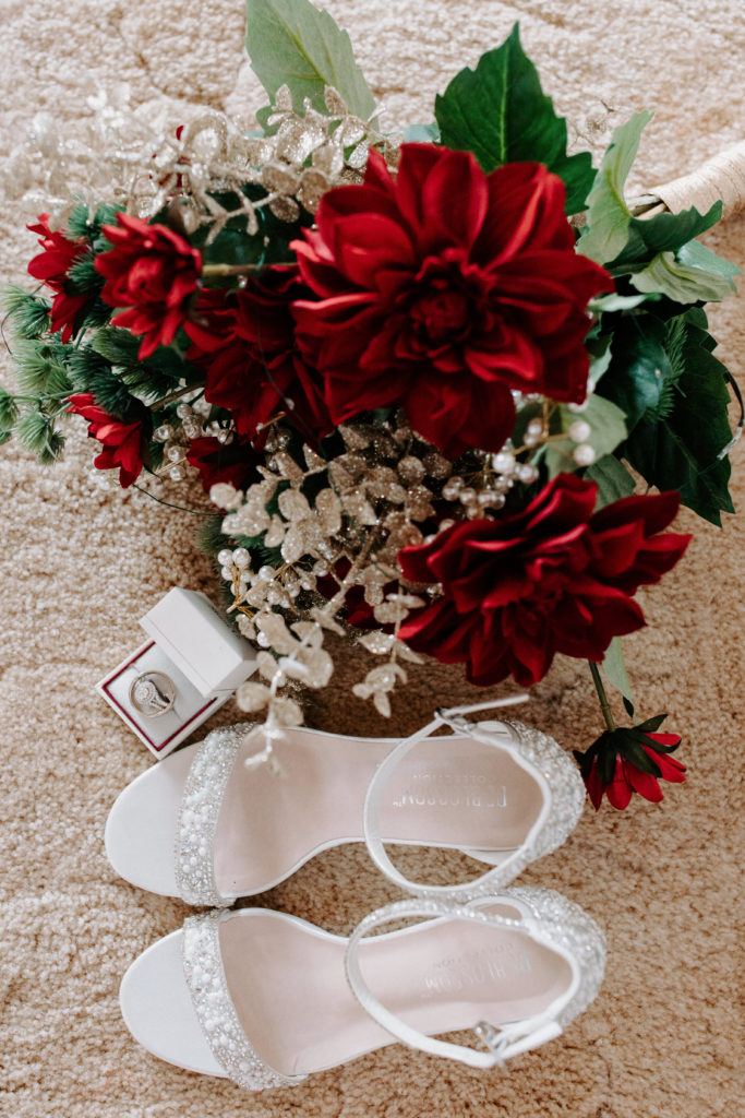 wedding detail photo, christmas bouquet, bridal christmas bouquet, christmas elopement, best places to elope in california, norcal elopement, northern california elopement, elopement inspo, california coast elopement, Rachel Christopherson Photography
