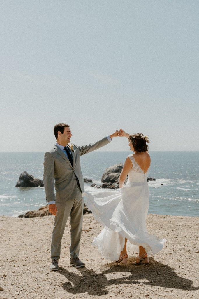 San Francisco elopement, groom twirling bride, Rachel Christopherson Photography
