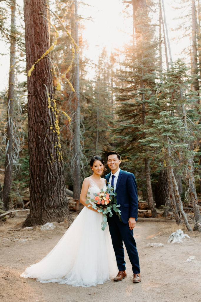 bride and groom smiling at camera, Taft Point elopement, Yosemite Elopement, Glacier Point Elopement, best places to elope in california, northern california elopement, Rachel Christopherson Photography
