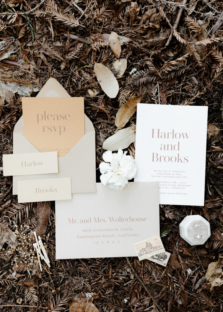 California Redwoods wedding, Santa cruz wedding, boho wedding invitations, boho wedding ring, Rachel Christopherson Photography