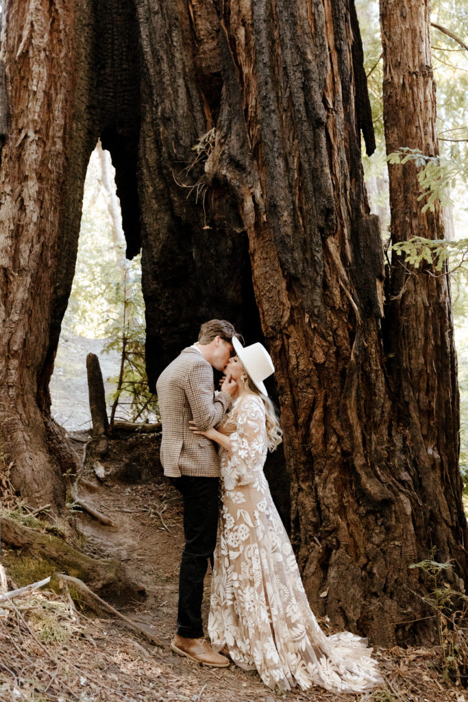 California Redwoods wedding, Santa cruz wedding, santa cruz elopement, santa cruz wedding photographer, big sur elopement, big sur wedding, boho bride, california boho elopement, boho wedding dress, best places to elope in California, California elopement, California forest elopement, boho bride inspo, santa cruz wedding photographer, big sur wedding photographer, Rachel Christopherson Photography