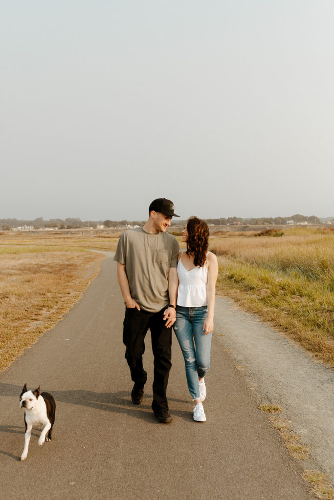 Fort Bragg-Mendocino-Northern CA-Nor Cal-engagement photos-coastal cliffs-what to wear for engagement photos-engagement photos with dog-field engagement photos
