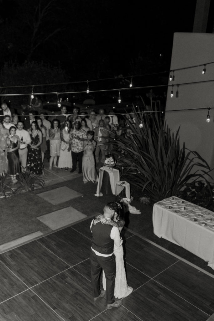 Rachel Christopherson Photography-Backyard Wedding-Unique Wedding Arch-Boho Wedding-Boho Bride-Edgy Wedding-Tattooed Bride-Tattooed Groom-Lake Tahoe Wedding-Northern California Wedding-Nor Cal Wedding-Sacramento-Lake Tahoe-Monterey-Carmel-Santa Cruz-Big Sur-Yosemite-Mendocino-Wedding and Elopement Photographer-Wedding Details-Wedding Reception First Dance-Black and White