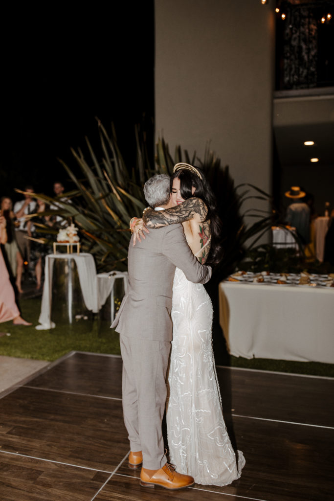 Rachel Christopherson Photography-Backyard Wedding-Unique Wedding Arch-Boho Wedding-Boho Bride-Edgy Wedding-Tattooed Bride-Tattooed Groom-Lake Tahoe Wedding-Northern California Wedding-Nor Cal Wedding-Sacramento-Lake Tahoe-Monterey-Carmel-Santa Cruz-Big Sur-Yosemite-Mendocino-Wedding and Elopement Photographer-Wedding Details-Wedding Reception-Father Daughter Dance