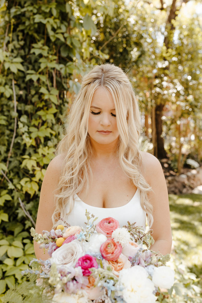 Rachel Christopherson Photography-Sacramento Garden Wedding-Rustic Wedding-Summer Wedding-Northern California-Nor Cal-Bride-Bridal Bouquet-Bridal Portrait Shots
