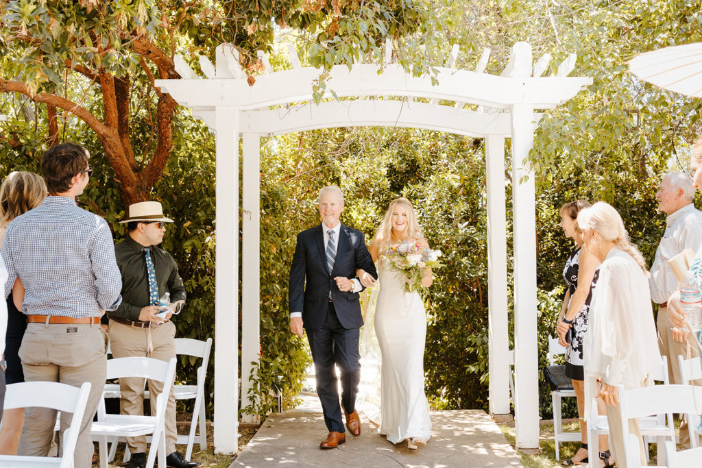 Rachel Christopherson Photography-Sacramento Garden Wedding-Rustic Wedding-Summer Wedding-Northern California-Nor Cal-Father Walking Bride Down the Aisle-Wedding Ceremony