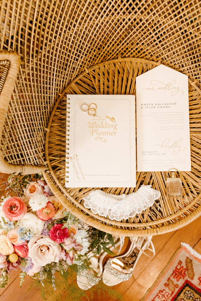 Rachel Christopherson Photography-Sacramento Garden Wedding-Rustic Wedding-Summer Wedding-Northern California-Nor Cal-Wedding Details-Wedding Detail Photos-Bridal Bouquet-Wedding Ring Photos-Wedding Band Photos-Wedding Invitations-Wedding Stationery-Bride Garter