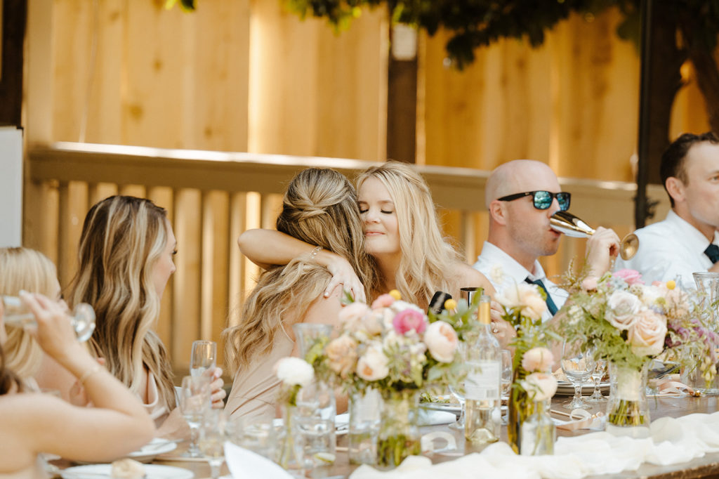 Rachel Christopherson Photography-Sacramento Garden Wedding-Rustic Wedding-Summer Wedding-Northern California-Nor Cal-Wedding Reception-Wedding-Party Table-Reception Speeches