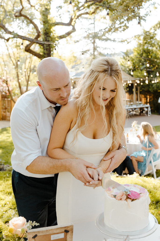 Rachel Christopherson Photography-Sacramento Garden Wedding-Rustic Wedding-Summer Wedding-Northern California-Nor Cal-Wedding Reception-Wedding Cake-Wedding Cake Cutting