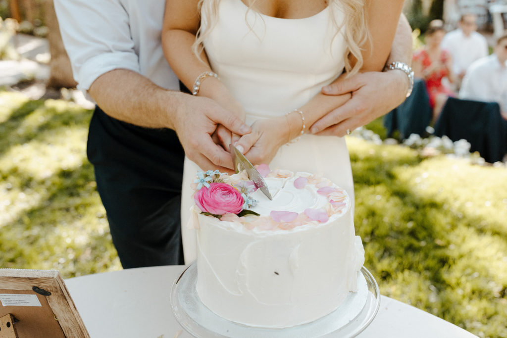 Rachel Christopherson Photography-Sacramento Garden Wedding-Rustic Wedding-Summer Wedding-Northern California-Nor Cal-Wedding Reception-Wedding Cake-Wedding Cake Cutting