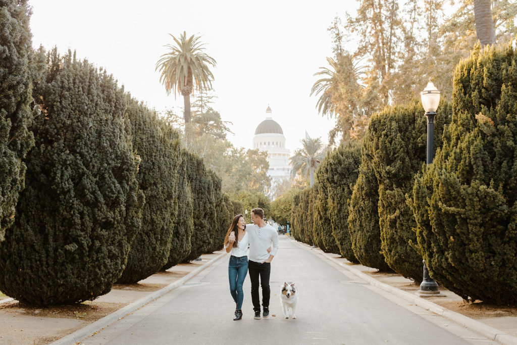 rachel christopherson photos - what to where to engagement photos - engagement photo outfits - dog in engagement photos - engagement photos with dog - sacramento capitol park engagement photos - sacramento engagement photos - city engagement photos - park engagement photos - sacramento engagement photographer