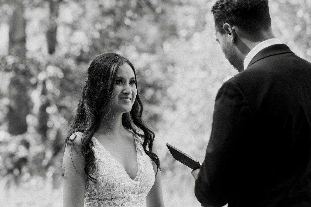 rachelchristophersonphotos-swinging bridge-yosemite elopement-yosemite elopement-swinging bridge elopement-mountain top elopement-northern california elopement-bride and groom-slick black suit-lacey floral wedding gown-black and white wedding photos