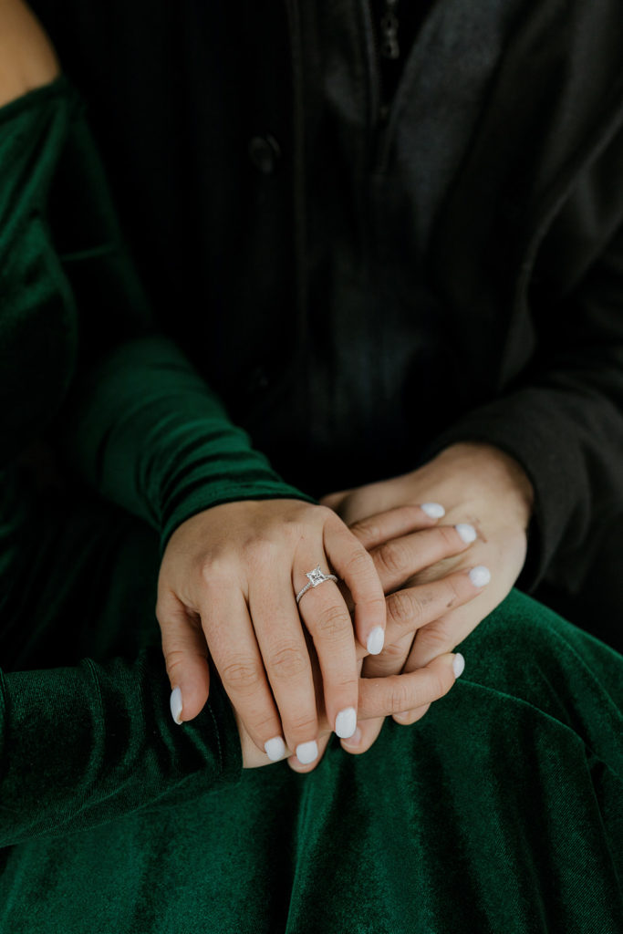 Rachel Christopherson Photography - northern california winter engagement photos, up close engagement ring photo
