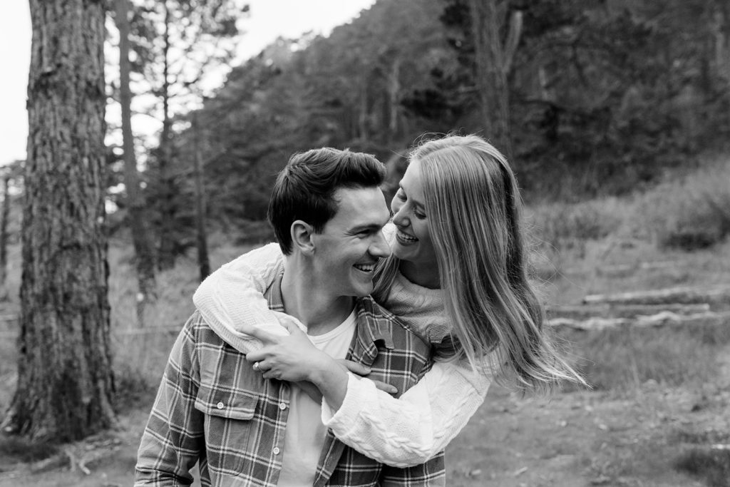 Rachel Christopherson Photography - Engaged couple laughing, candid engagement photoskirby cove engagement photos