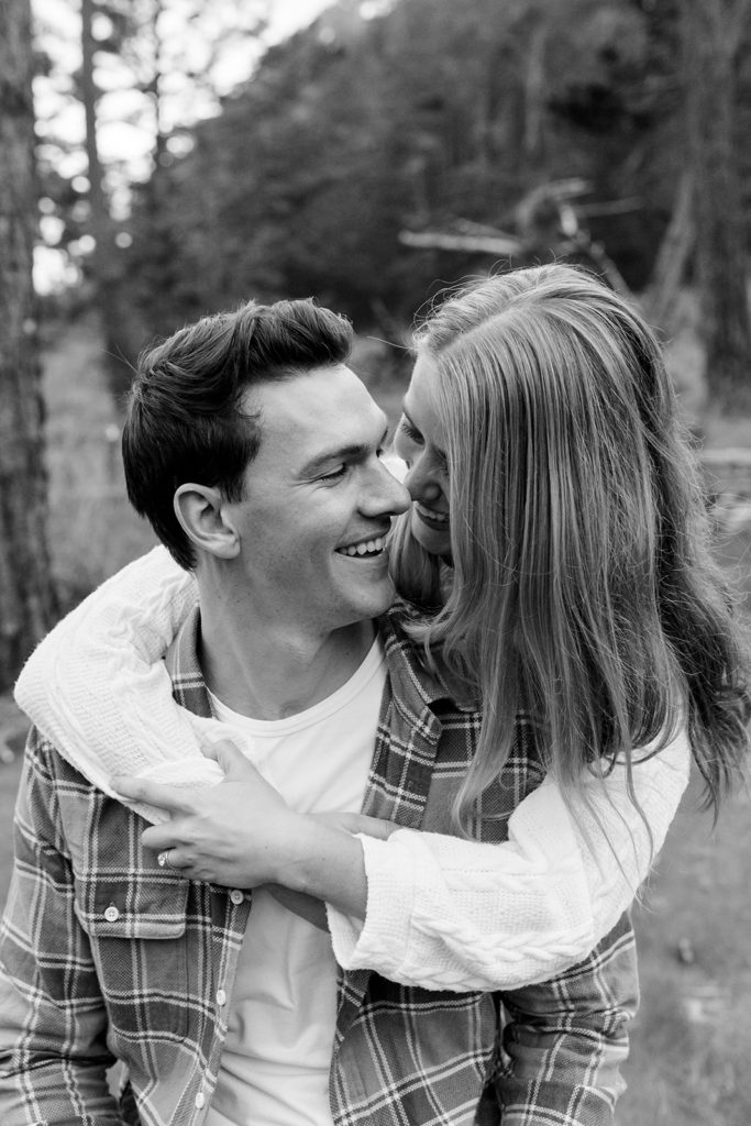 Rachel Christopherson Photography - Engaged couple laughing, candid engagement photoskirby cove engagement photos